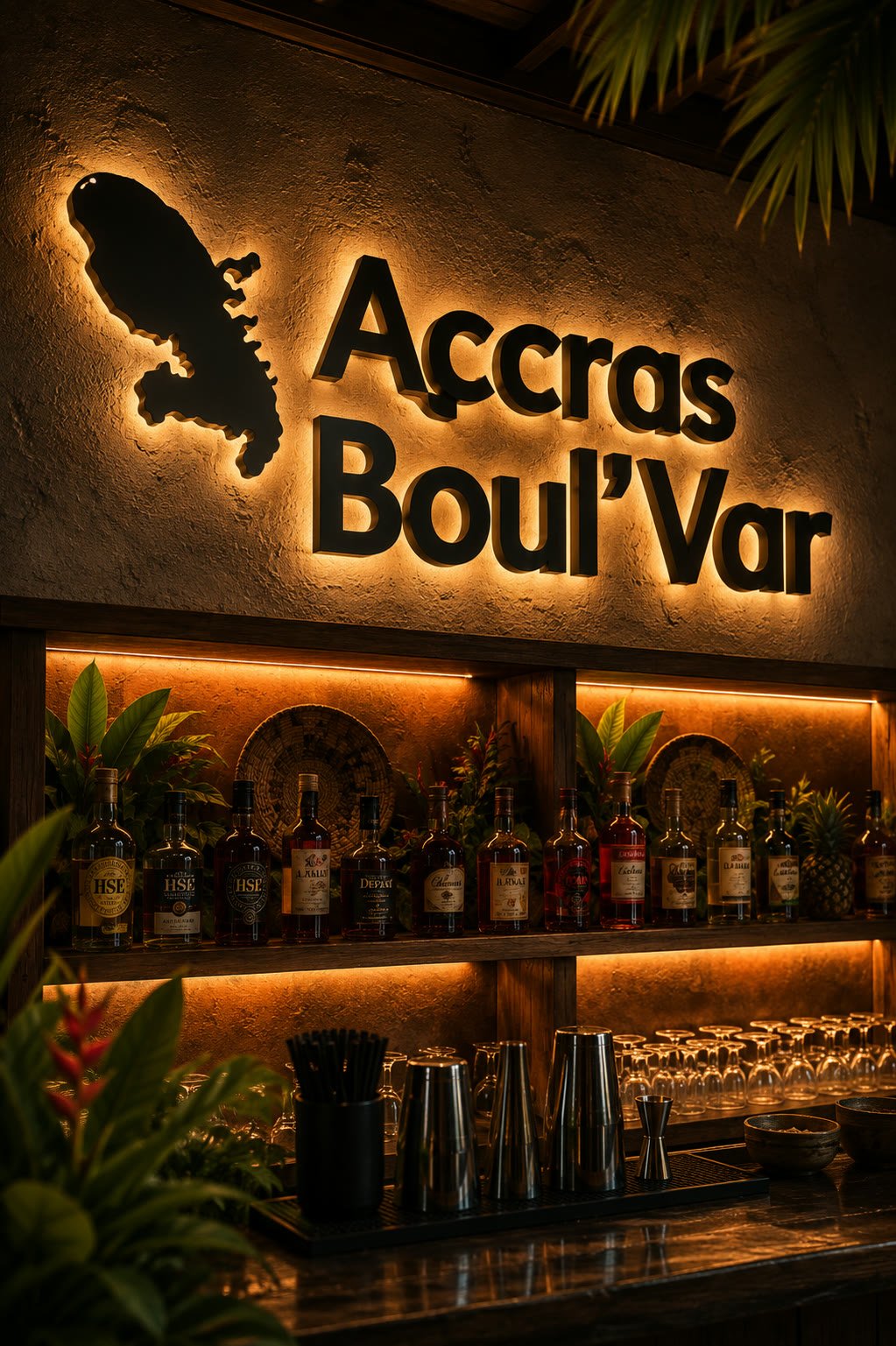 Lettres halo Açcras Boul'Var